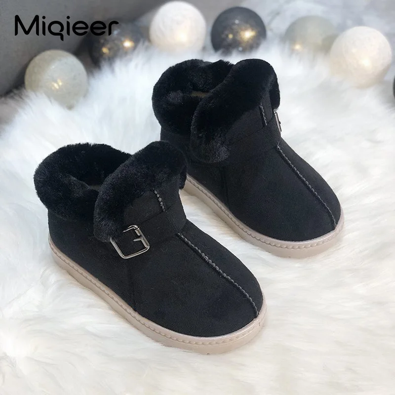 Infant Girls Winter Snow Boots For 1-3 Years Warm Plush Outdoor Flat Walking Shoes Non Slip Princess Little Baby Ankle Boots