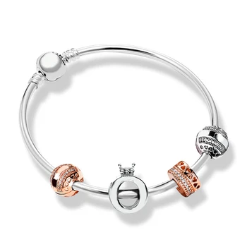 

NEW 100% 925 Sterling Silver Elegant Charm ZT0141 Bracelet Stringed Gift Set Original Fashion Elegant Jewelry Charming Gift