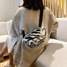 Новинка зимы, женская сумка через плечо, новинка, модная, на молнии, дикий плюшевый Карманный, трендовая, пушистая, сумка через плечо, schoudertas dames