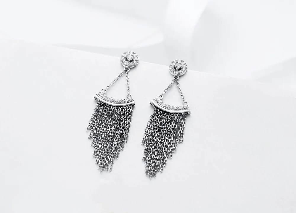 S925 sterling silver long chain earrings (5)