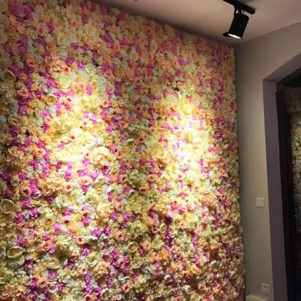 Wedding Floral Artificial Silk Flower Wall Panel Wedding Venue Cafe Decor