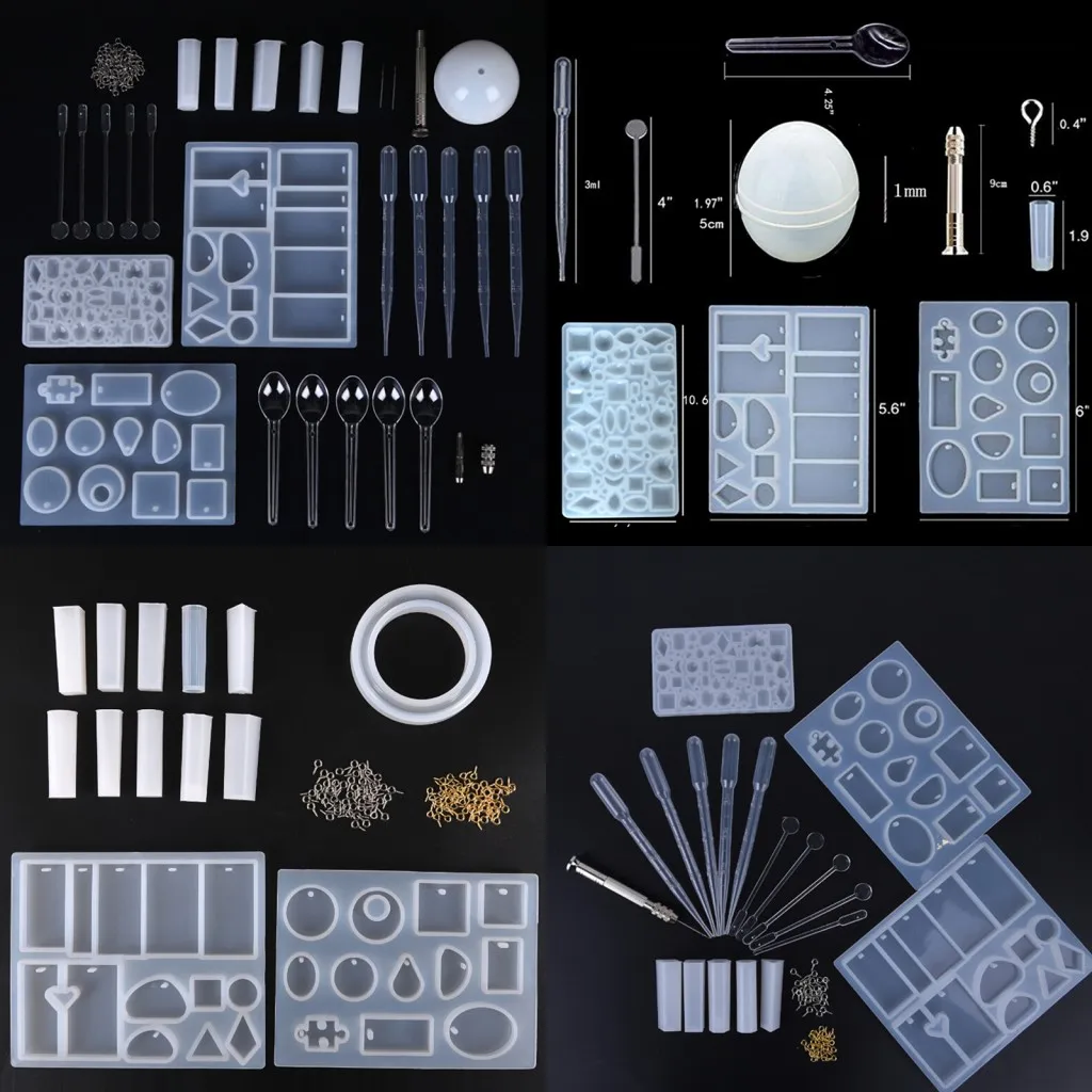 1 Set Transparent Silicone Mold Necklace Pendant Resin Mould DIY Hand Craft Jewelry Molds Set DIY Making Tool 3 Styles
