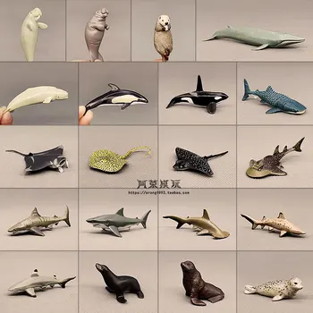 

Marine Animal Model Sea Lion Walrus Jaws Sperm Whale Shark Dolphin Manta Rays Oceans World DIY Mini Figurine Action Figures Toys