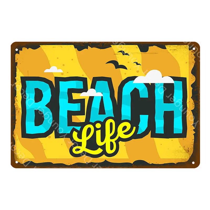 YD6863A Aloha пляжные жестяные вывески винтажные летние металлические настенные таблички Гавайи Тики Бар Декор Дом Приморский декоративная тарелка для серфинга Carft YA040 - Цвет: YD6863A