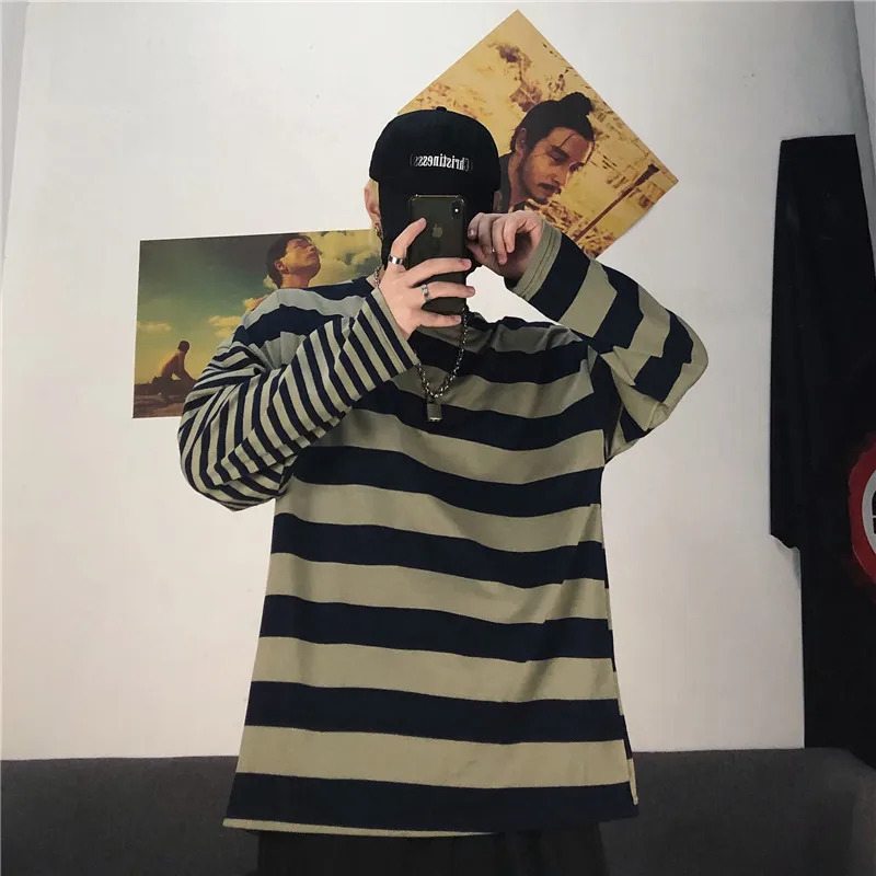 fall Original 2019 New Arrival Gingham Patchwork Men's long sleeves hip hop streetwear Creative minimalist Vogue man's T-shirt fall Original 2019 New Arrival Gingham Patchwork Men's long sleeves hip hop streetwear Creative minimalist Vogue man's T-shirt