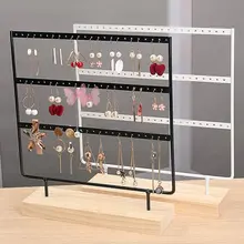 36/57/69 отверстия серьги из дерева ювелирные изделия Органайзер Дисплей держатель стенд металлический ювелирный держатель серьги вешалка для бус дисплей 3 уровня