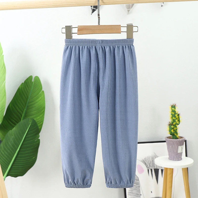 

Summer 2022 New Low-waist Anti-mosquito Breathable Pants Thin Section Shaking Cotton Loose Beach Casual Children's Trousers...