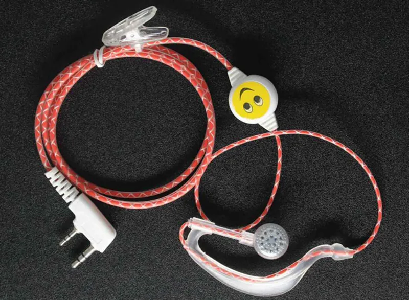 Red Soft Earphone with Smiling Face and Crystal Wire Earphone for BAOFENG UV5R 888 KENWOOD L D7/F6/22/225 HYT TYT radio