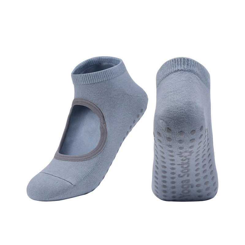 Light Blue Силиконовые Нескользящие женские носки для йоги, дышащие нескользящие носки для пилатеса, дышащие спортивные носки для танцев, тапочки с захватами - Цвет: Light Blue