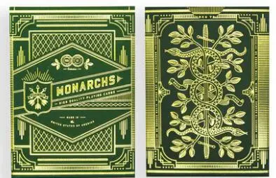 Зеленый 3 цвета Monarchs игральные карты 88*63 мм бумажные Волшебные категории покерные карты для профессионального волшебника - Цвет: Зеленый