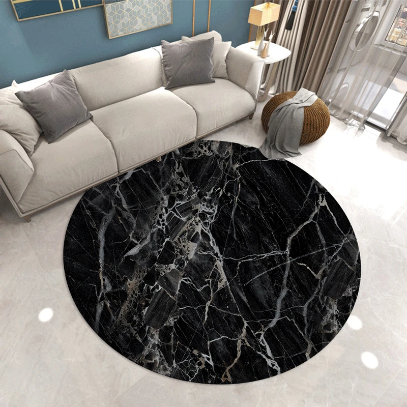 Marbling Pattern Round Carpet Lotus Chair Floor Mat Soft Carpets for Living Room Anti-slip Rug Bedroom Decor | Дом и сад