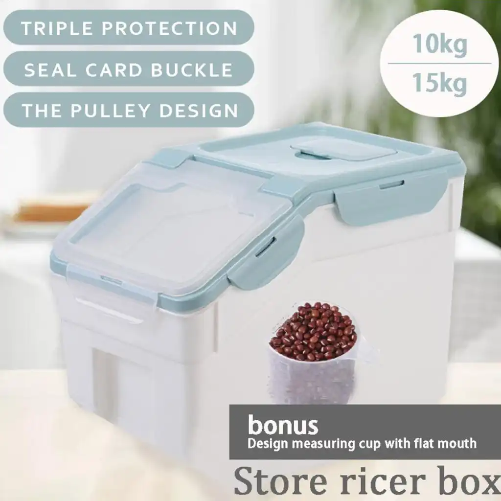 10KG/15KG Kitchen Grain Rice Container Moisture proof Storage Box