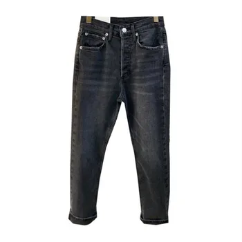 

High Waist Fashion Women Denim Pant Early Spring Female Jeans Ladies Causal Trousers With Pockets