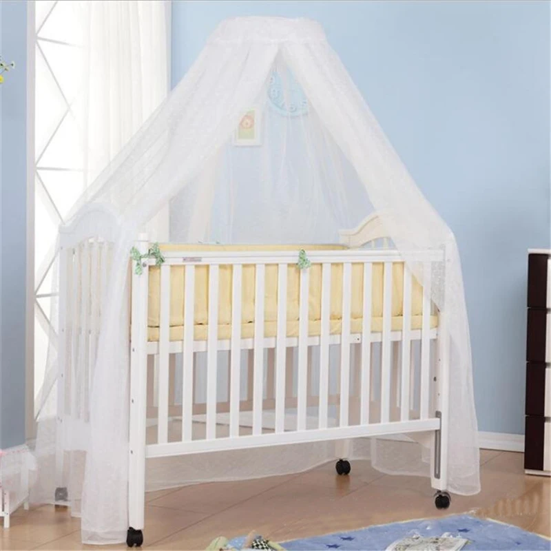 

Baby Bed Mosquito Net Cover With Lace Foldable And Breathable Mesh Net With Royal Court Style Canopy For Cribs