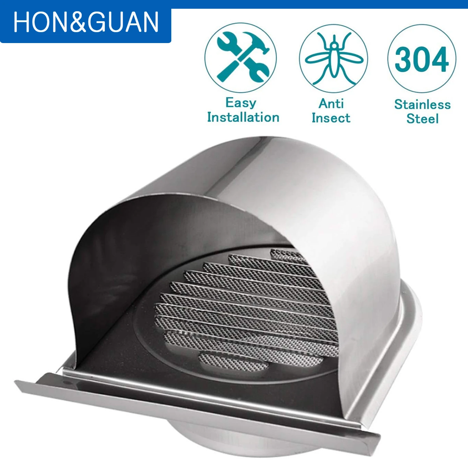 Tapa de ventilación de acero resistente al agua, campana de ventilación anticorrosión, Extractor de aire para salida de pared, 4 '', 100mm|Piezas para aire acondicionado| - AliExpress