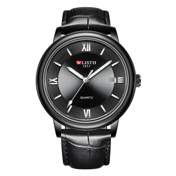 

Top quality fashion men leather band Waterproof Mechanical Watches round shaped men Automatic Wristwatch 200813-39