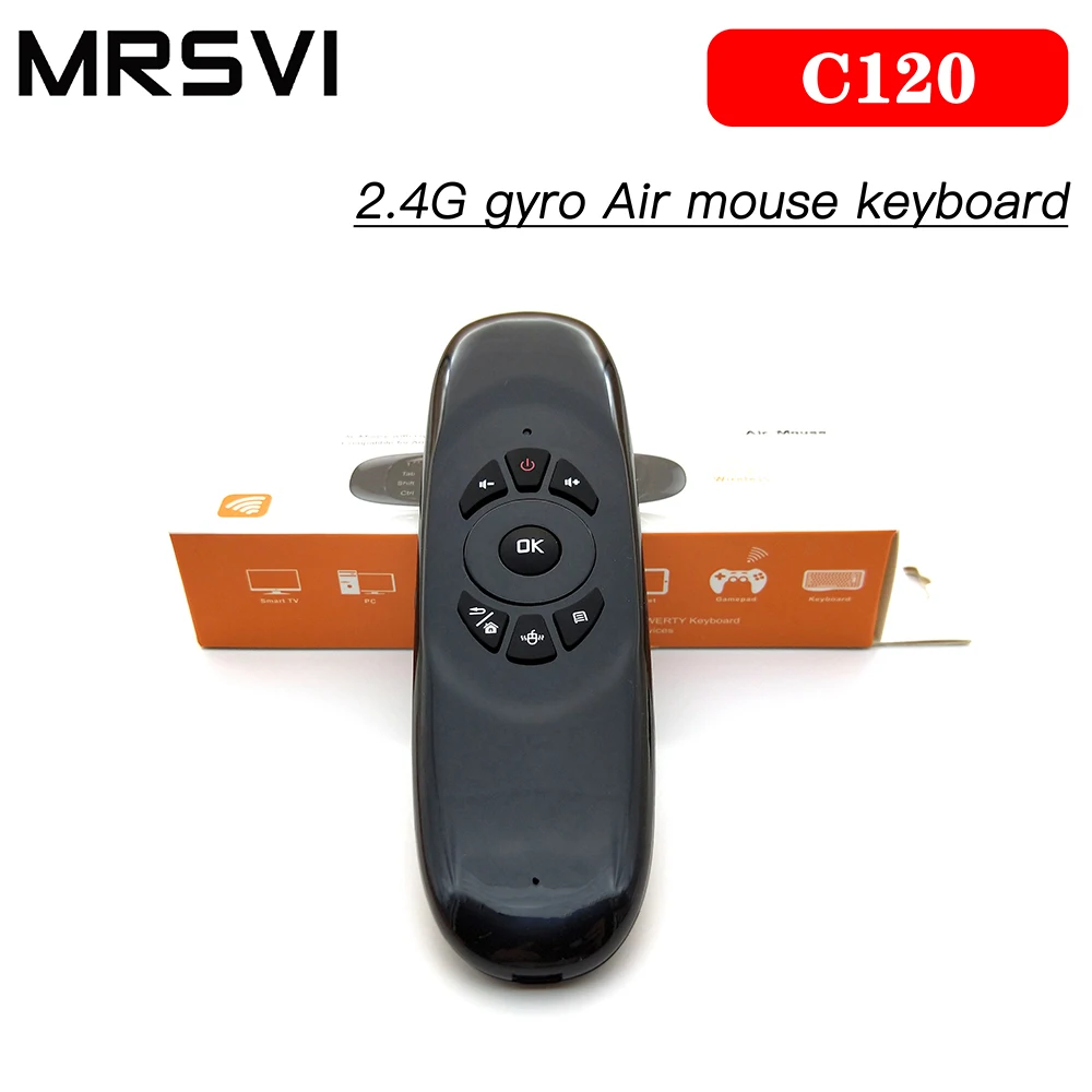 Самая дешевая цена C120 2,4G Air mouse с беспроводной клавиатурой Тайский Русский Испанский Английский, Арабский пульт дистанционного управления для Q96MAX