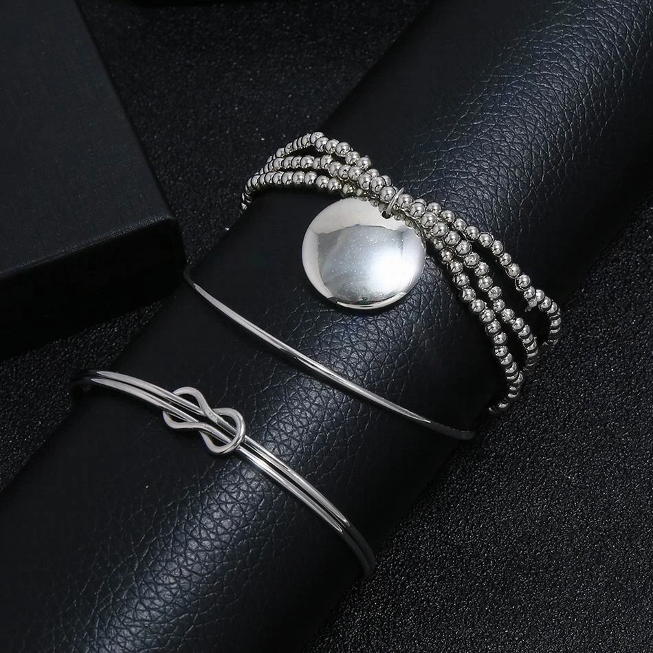 Богемные очаровательные браслеты для женщин, серебряные звенья, полые, с лунным камнем, цепочка на запястье, модный браслет дружбы для женщин, ювелирное изделие
