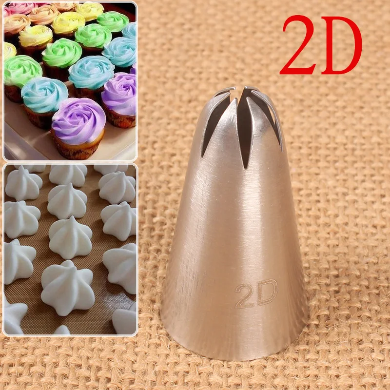 

#2D Drop Rose Flower Tip Icing Piping Nozzle Metal Seamless Icing Tube Nozzle Cake & Cupcake Decorating Tools Bakeware