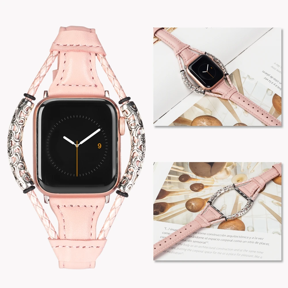 Старинный ремешок для Apple Watch Band кожаный 38 мм 44 мм 40 мм 42 мм сменный ремешок из натуральной кожи для iwatch 5/4/3/2/1