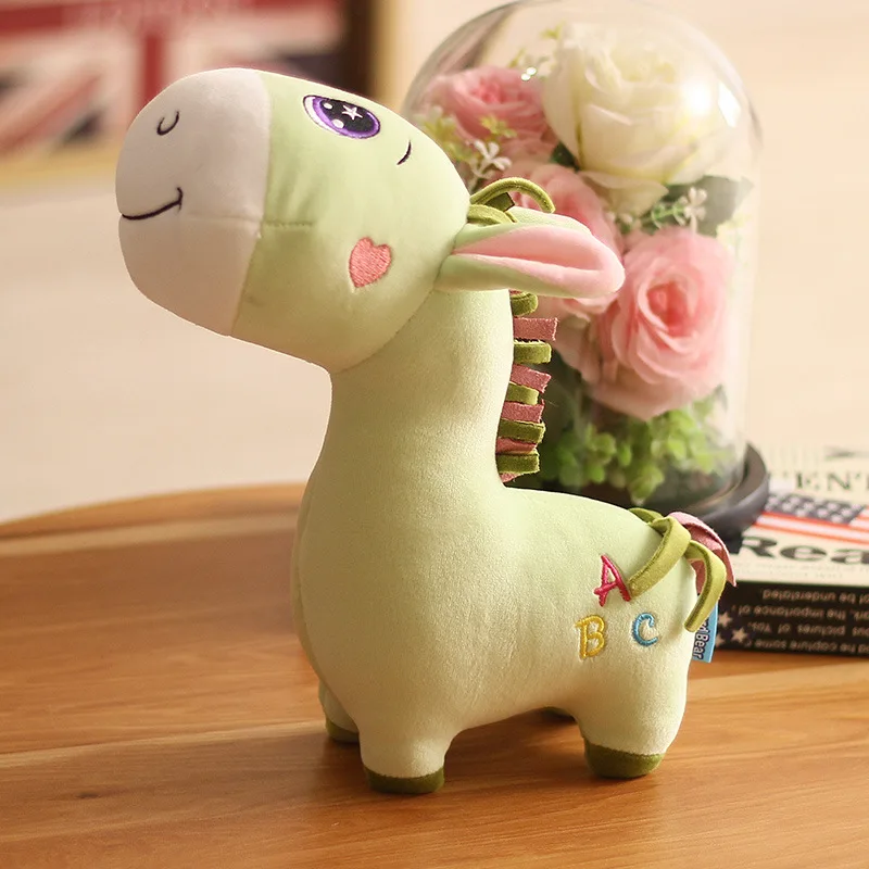 Color 2 25 см Kawaii Ослик милая плюшевая кукла мягкая лошадь мягкие игрушки домашнее украшение в виде животного игрушки дети девочка ребенок Рождественский подарок на день рождения - Цвет: Color 2