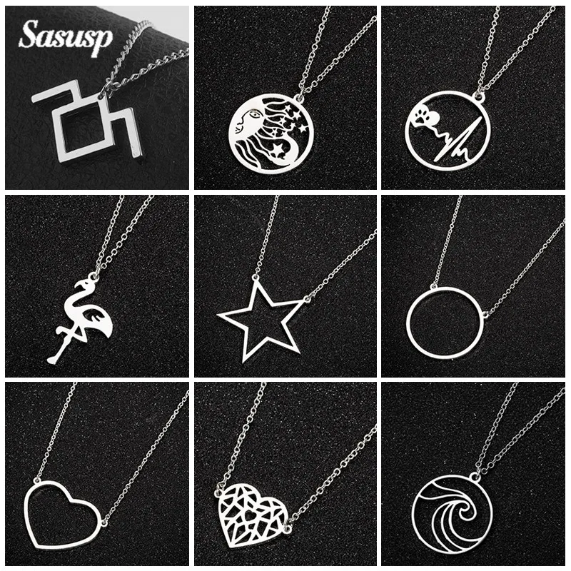 Цепочка с подвеской в виде фламинго женская ожерелье из нержавеющей стали