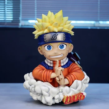 

22.05" Anime NARUTO Uzumaki Naruto Childhood Uchiha Sasuke's Partner GK Resin Action Figure Collectible Model Toy E37 56cm