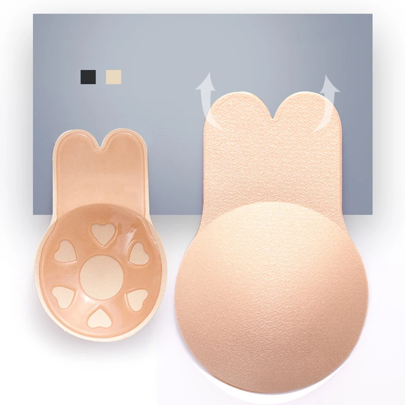 

Lift Up Invisible Push Up Rabbit Fly Bra Tape Strapless Plus Size E Cup Wire Free Self Adhesive Bra Silicone