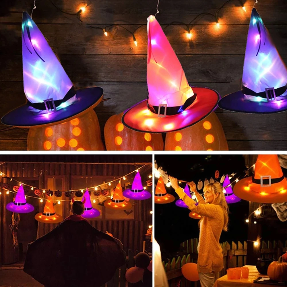 Halloween Chapeau Fantôme Festival Fête Décoration Accessoires Led