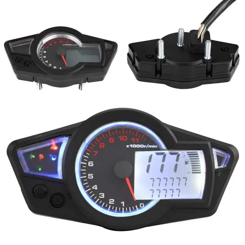 DC 12V мотоцикл большой объем модифицированный ЖК-дисплей прибор 11000 Тахометр светодиодный километр