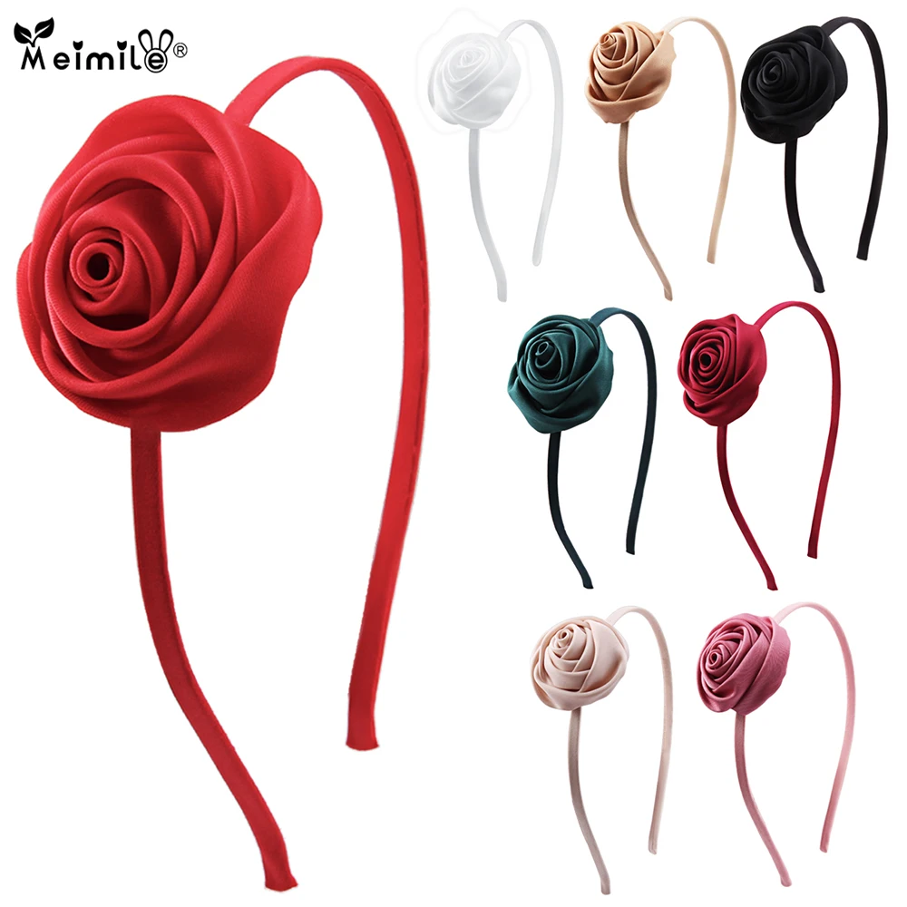 Meimile цветок оголовье для девочек цветочные аксессуары для волос цветок розы повязка на голову для детей праздничные подарки