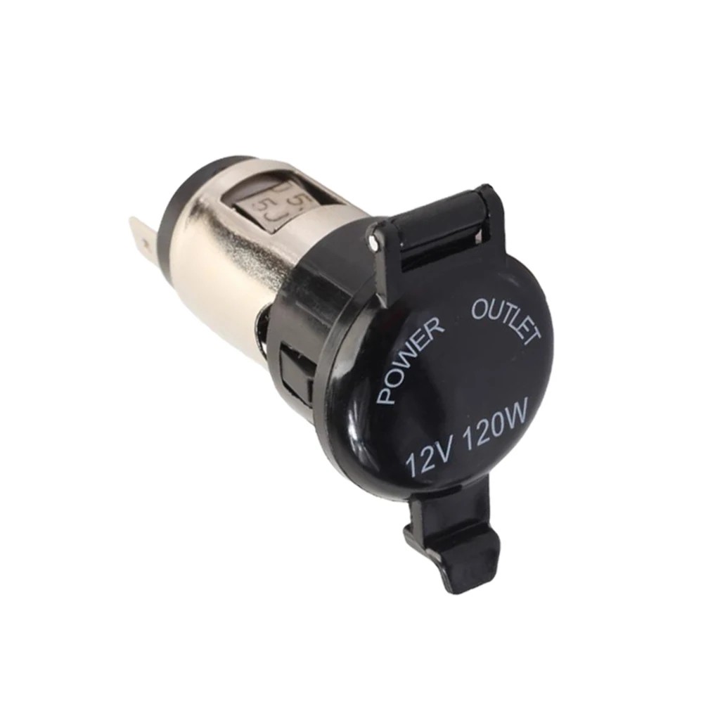 12V Waterproof Marine Motorbike Car  Lighter Socket Power Outlet Black
