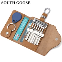 Бренд Южная Гусь мужские кожаные Ретро держатели ключей от автомобиля многофункциональный кошелек для ключей сумка женский Органайзер сумка экономка