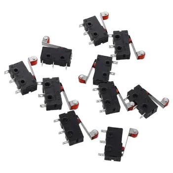 

ABSF AC 250V 5A SPDT 1NO 1NC Momentary Hinge Roller Lever Micro Switches 3 Pins 10 Pcs