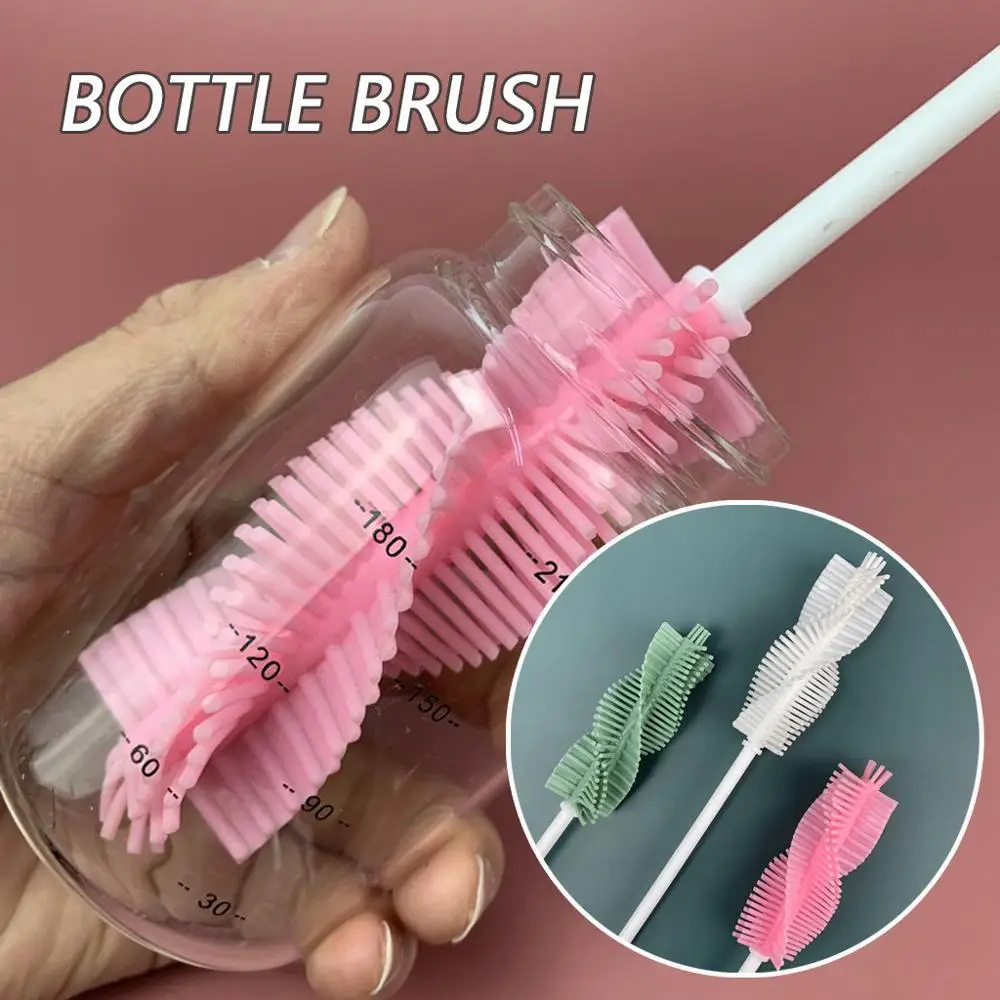 Bottle Brush Cup Scrubbing Silicone Kitchen Cleaner For Washing