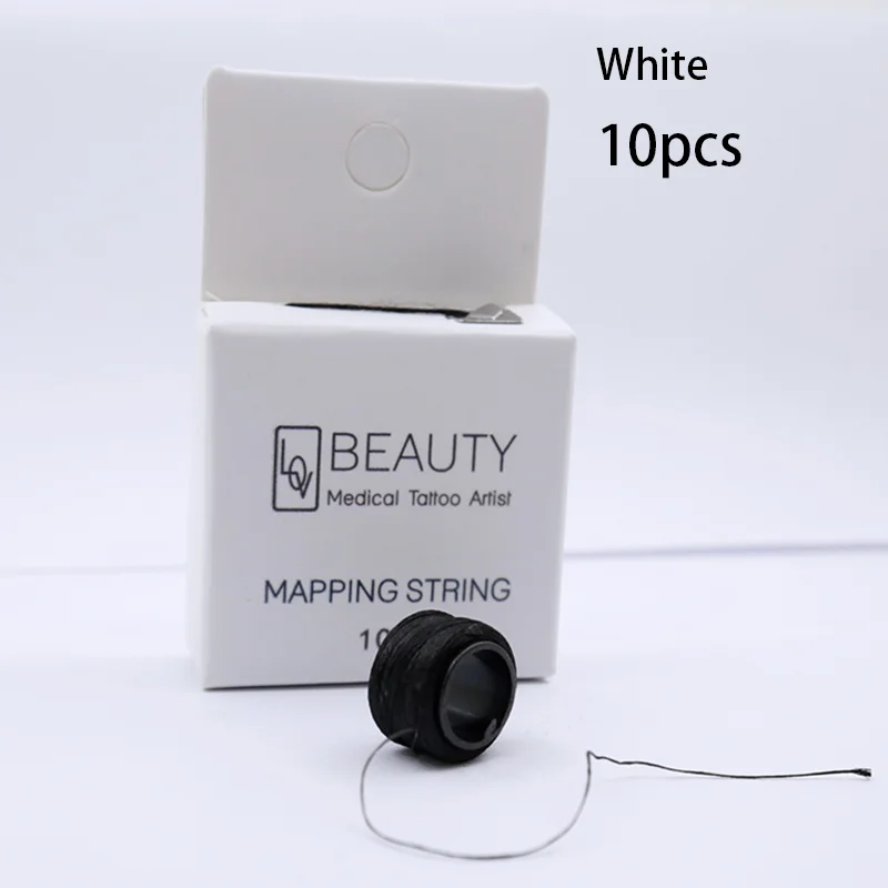 10pcs white box Микроблейдинг, предварительно нанесенные Струны для нанесения бровей, линейные нити, полупостоянное позиционирование, инструмент для измерения бровей, постоянный - Цвет: 10pcs white box