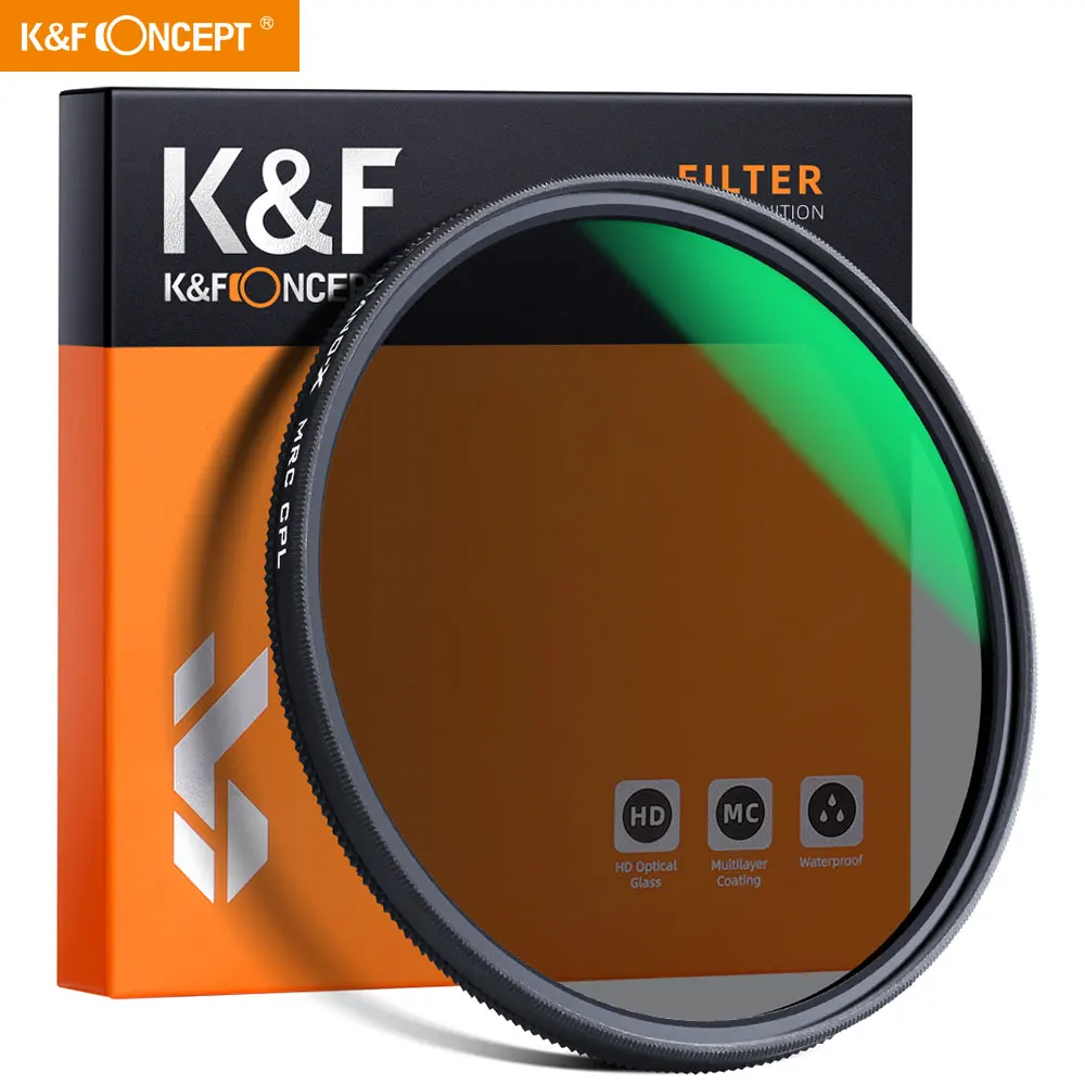 Фильтр объектива K & F Concept CPL 49 мм 52 55 58 62 67 72 круглый поляризационный фильтр HD 18