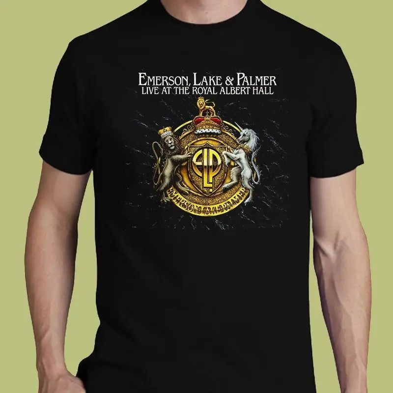 Emerson Lake &amp Palmer Elp Tee S-3Xl T-Shirt Progressive Rock Band Moda Di Estate Dritto 100% Cotone | Мужская одежда