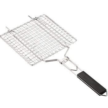 

Non-stick BBQ Fish Clip Portable BBQ Grilling Basket Stainless Steel Barbecue Fish Clip Net Outdoor Camping Tools