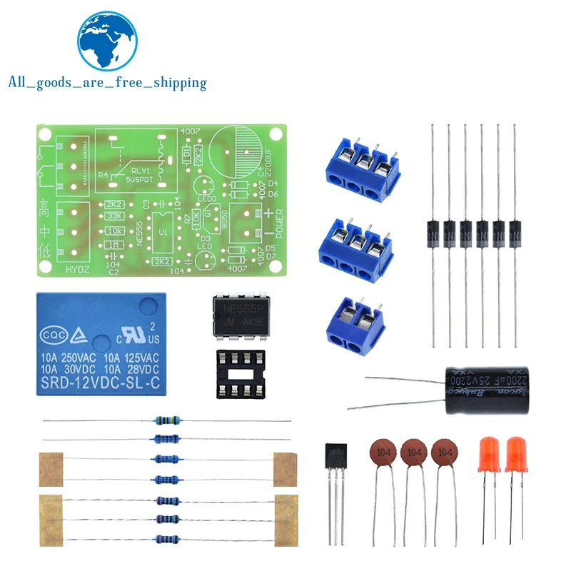 NE555 Water Level Switch Controller Kit Water Level Sensor Automatic Pumping Module DIY Student Electronic Principles Training water level switch liquid level sensor