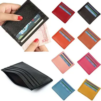 

2020 HOT Men Slim Wallet Leather Male Business Credit Card Holder Coin Pouch Bag Female Purses Clutch Zipper Small Wallets