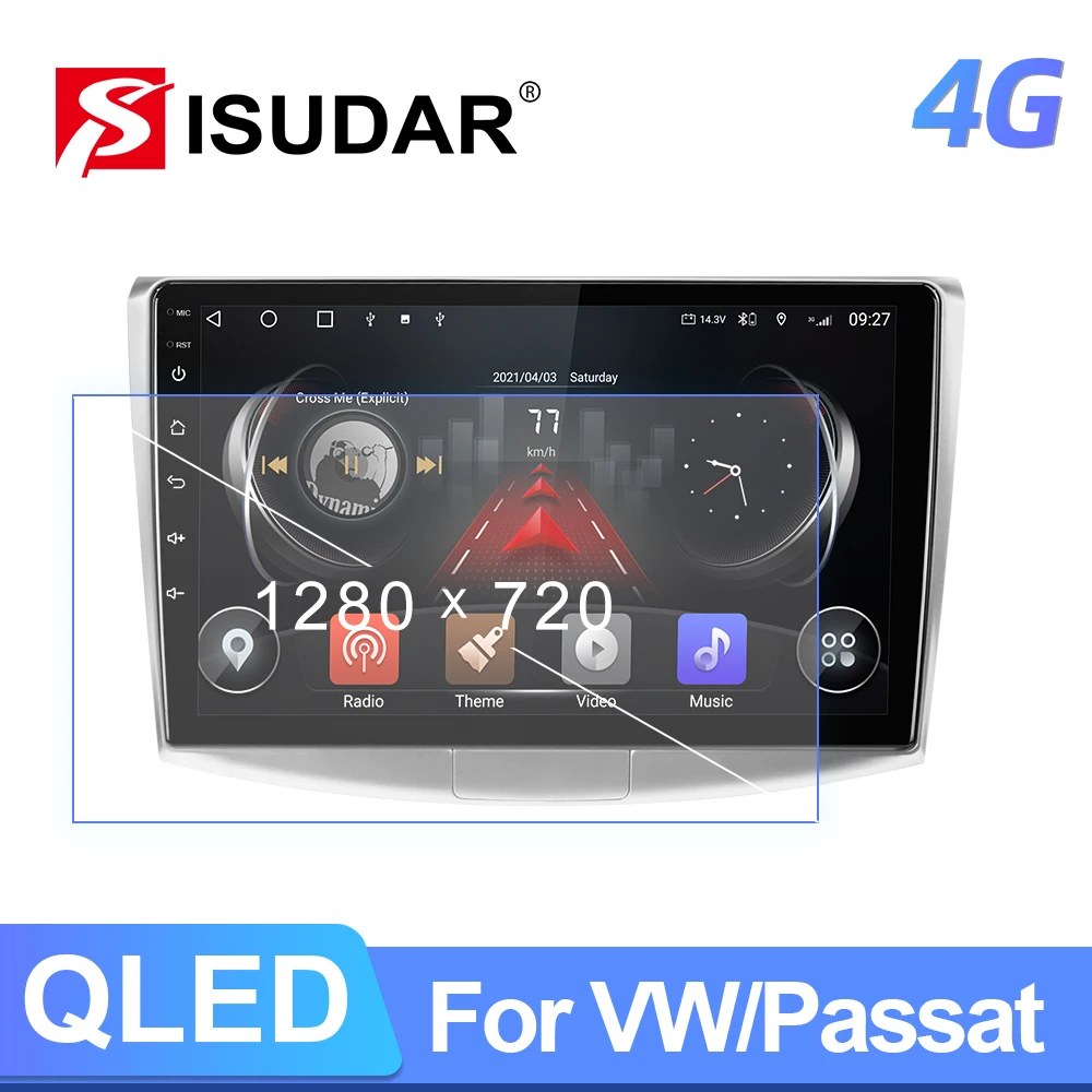 Isudar T72 4G HD 1280*720 Android 10 Auto Radio For VW/Volkswagen/Passat B7 CC B6 CANBUS Car Multimedia Carplay DSP GPS No 2DIN