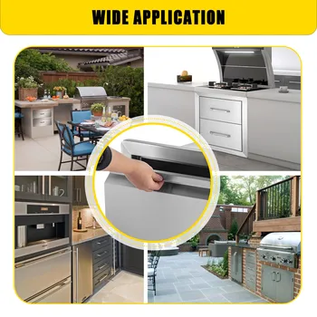 VEVOR Stainless Steel Kitchen Locker Flush Mount Multiple Access Drawer with Food-grade Handle Patio Grill Station BBQ Island 2