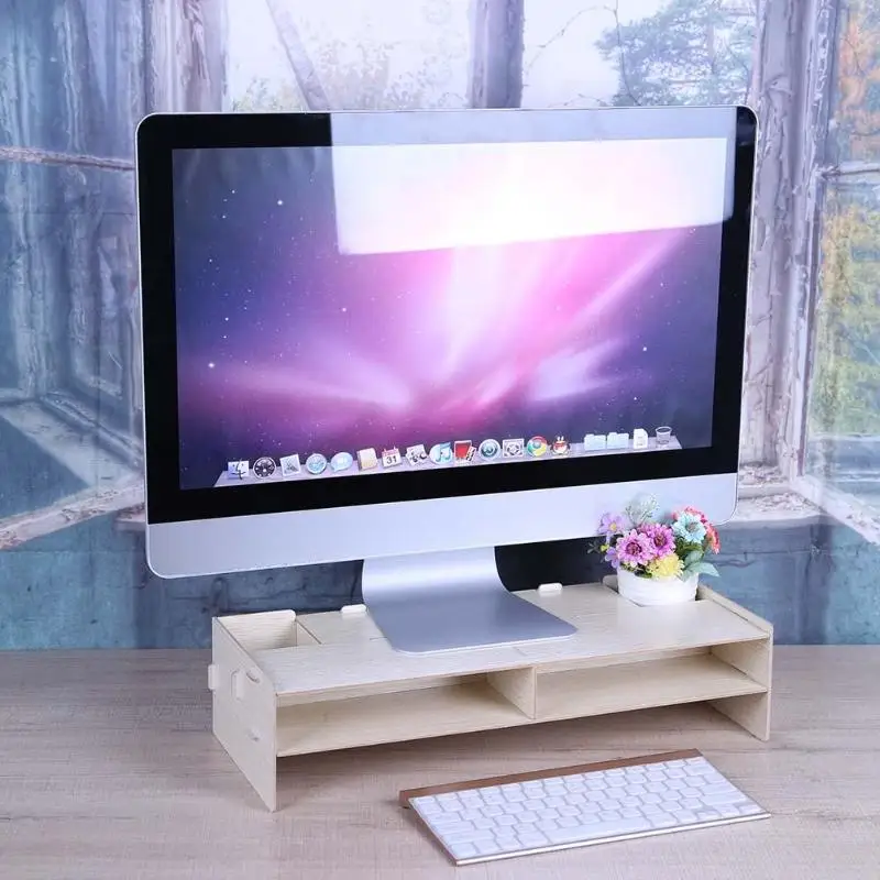 Деревянный органайзер для компьютерного монитора Escritorio tv PC подставка для клавиатуры держатель для офисного стола органайзер для домашнего стола органайзер для хранения