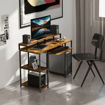 

Sturdy Writing Desk with Storage Shelves Home Office Computer Desk, Modern Simple Style PC Desk for,Office,Study Room,Bedroom