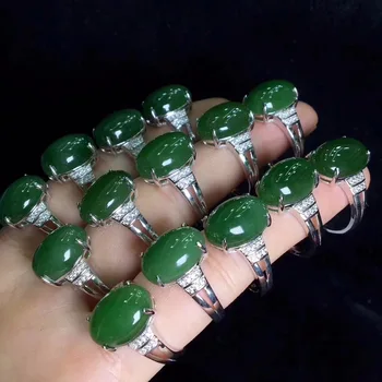 

Natural authentic new female s925 silver mosaic and Tianbi Jurong face ring mouth ring