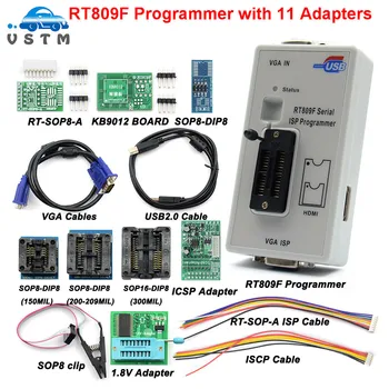 

Free Shipping RT809F Serial ISP Programmer with 11 adapters +1.8v adapter+SOP8 test clip Best Quality