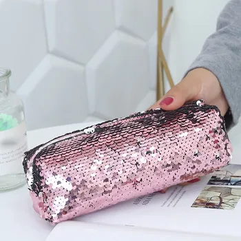 

Women Sequins Glitter Cosmetic Bags Double Color Sequins Handbag Cosmetic Bag Makeup Pouch Women Mermaid Party Clutch Bags