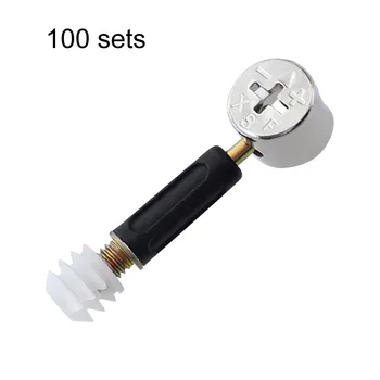 

3 In 1 Home Furniture Connector Set Pre-Inserted Nut Drawer Screw Eccentric Wheel Cam Fitting For Cabinet Wardrobe Easy Install