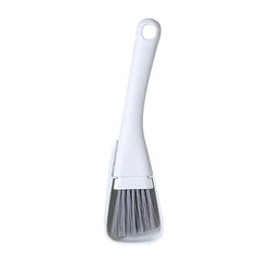Versatile Groove & Gap Cleaning Tool with Dustpan - 2-in-1 Household Cleaning Kit (White Gray)